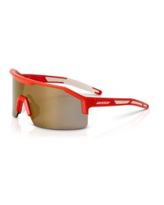 JCK60011 image(0) - Jackson Safety Safety Glasses - MAXVIEW+ Series - Gold Mirror Lens - Red Frame - Hardcoat Anti-Scratch