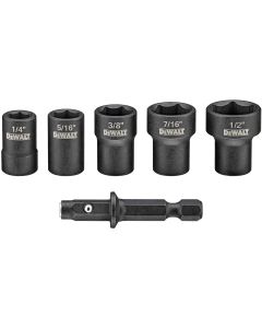 DWTDWADND-5 image(0) - DEWALT Nut Driver Set, Detachable, 5-Piece (Dwadnd5)