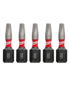 Milwaukee Tool SHOCKWAVE Impact Square Recess #1 Insert Bits (5 PK)