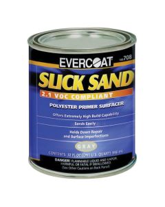 FIB708 image(0) - Fibre glass Evercoat SLICK SAND 100708 Extra High-Build Polyester Primer Surfacer, 1 qt Round Can, Gray