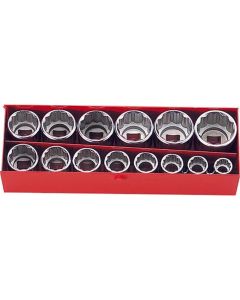 KKN3217M image(0) - Ko-ken USA 3217M 3/8 Sq. Dr. 14 Piece 12-Point Metric Socket set  9-22mm