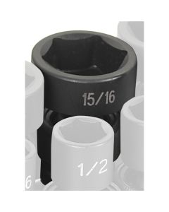 GRE1030U image(0) - Grey Pneumatic 3/8" Drive x 15/16" Standard Universal Socket