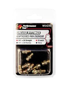 WLMW54240 image(0) - Wilmar Corp. / Performance Tool 10 pk. 1/4-28 Grease Fittings