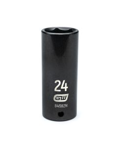 KDT84582N image(0) - GearWrench 1/2 Inch Drive 6 Point Deep Impact Metric Socket 24mm