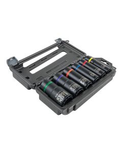 KLE66010 image(0) - Klein Tools 2-In-1 Impact Socket Set, 12-Point, 6-Piece