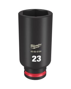 MLW49-66-6164 image(1) - Milwaukee Tool SHOCKWAVE Impact Duty  3/8"Drive 23MM Deep 6 Point Socket