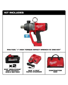 MLW2867-22 image(0) - Milwaukee Tool M18 FUEL 1 Inch High Torque Impact Wrench with ONE-KEY Kit