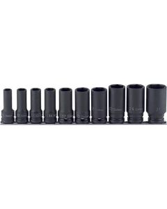 KKNRS14301X-10 image(0) - Ko-ken USA RS14301X/10 10 Piece 1/2 Sq. Dr. 6 Point Thin walled Semi-Deep Socket Set  10-27mm