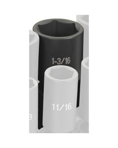 GRE2038UD image(0) - Grey Pneumatic 1/2" Drive x 1-3/16" Deep Universal Socket 6 Point - Black
