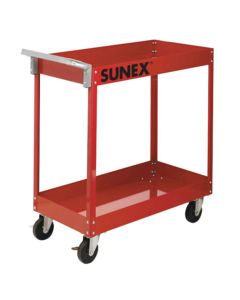 SUN8003SC image(0) - SUNEX 350lb Capacity Economy 2-Shelf Service Cart - Red