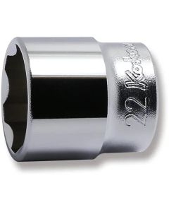 KKN3410M-22 image(0) - Ko-ken USA 3410M-22 3/8 Square Drive Socket 22 mm Surface Length 32 mm