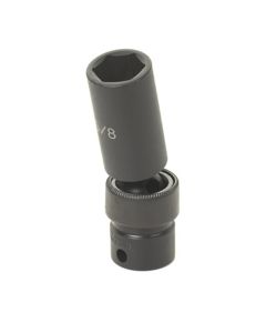 Grey Pneumatic 3/8" Drive x 1/2" Deep Universal Socket 6 Point - Black