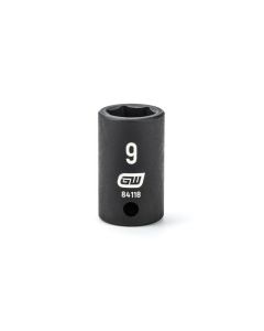 KDT84118 image(0) - GEARWRENCH 1/4 Inch Drive 6 Point Standard Impact Metric Socket 9mm