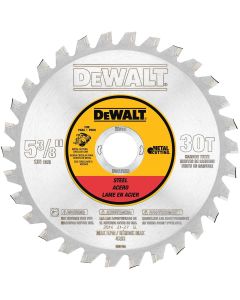 DWTDWA7538 image(0) - DEWALT 30 Teeth Ferrous Metal Cutting Arbor, 5-3/8-Inch Circular Saw Blade