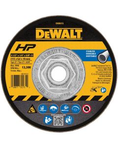 DWTDW8415 image(0) - DEWALT Stainless Steel Grinding Wheel, 4-1/2 X 1/4 X 5/8-11-Inch