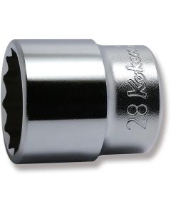 KKN4405M-28 image(0) - Ko-ken USA 4405M-28 1/2 Square Drive Socket 28 mm 12 Point Length 43 mm