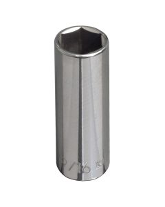 KLE65713 image(0) - Klein Tools 9/16-Inch Deep 6-Point Socket, 3/8-Inch Drive