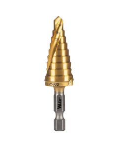 KLE25963 image(0) - Klein Tools 9-Step Drill Bit, Double-Fluted, 1/4-Inch to 3/4-Inch