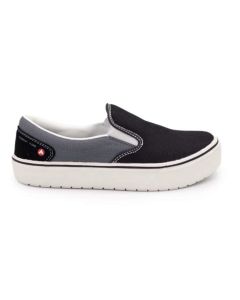 FSIAW7040-11D image(1) - AIRWALK VENICE - Women's Canvas Slip On - CT|EH|SF|SR - Black / Castle Rock - Size: 11 - D - (Regular)