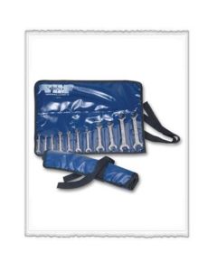VIMAW343 image(0) - VIM Tools 11/32 Inch Angle Wrench 15 X 80 Degree Flat Profile Open End Wrench