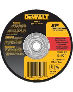 DWTDW8819 image(0) - DEWALT 6-Inch By 1/8-Inch By 5/8-Inch-11 Xp Grinding Wheel