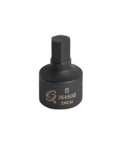 SUN364608 image(0) - SUNEX 3/8 Inch Drive 8mm Stubby Impact Hex Driver