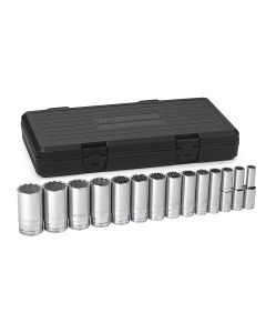 KDT80732 image(0) - GearWrench 14 Piece 1/2 Inch Drive 12 Point Deep SAE Socket Set