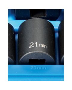 GRE2121M image(0) - Grey Pneumatic 1/2" Drive x 21mm Standard - 12 Point Socket