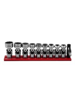 VIMDDSUJ400 image(0) - VIM Tools 9 PC. 12-PT DUAL DRIVE STUBBY UJ SAE SOCKET SET - 1/4&rdquo; X 11MM DR.