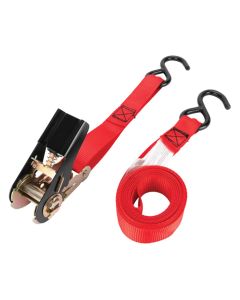 WLMW1824 image(2) - Wilmar Corp. / Performance Tool 2 pk. 1" X 15' Tie Down Straps