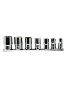 KKNRS3405W-7 image(0) - Ko-ken USA RS3405W/7 3/8 Sq. Dr. Socket set Whitworth 1/8-1/2 12 point 200mm  7 pieces