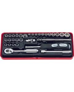 KKN2257M image(0) - Ko-ken USA 2257M 1/4 Sq. Dr. Socket set   6 point   31 pieces