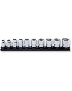 KKNRS4400MZ-10 image(0) - Ko-ken USA RS4400MZ/10 10 Piece 1/2 Sq. Dr. Z-Series, 6 Point, Metric, Chrome Socket set
