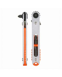Vessel Tools Extra Low-Profile Bent-up Head Ratchet Screwdriver with Extra Low-Profile Bits