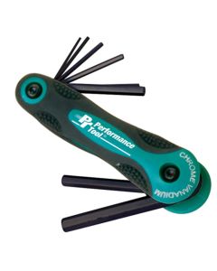 WLMW80283 image(0) - Wilmar Corp. / Performance Tool 8 Piece Metric Folding Hex Key Set