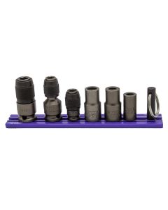 VIMIMPBH100 image(1) - VIM Tools 6 Piece Impact Bit Holder Set with Purple Magrail