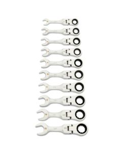 KDT86870 image(0) - GEARWRENCH 10 Piece 90-Tooth 12 Point Metric Stubby Flex Ratcheting Combination Wrench Set
