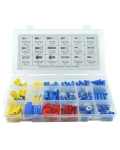 KTI00097 image(0) - K Tool International Electric Wire Solderless Terminal Assortment - 157 Pieces