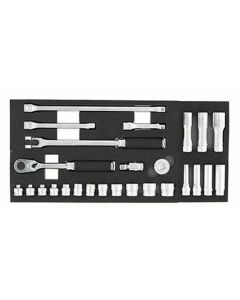 KKN3285Z image(0) - Ko-ken USA 3285Z-72T Z-Series 3/8" Sq.Dr. Socket Set w/ 72 Tooth Ratchet, 26 pcs.