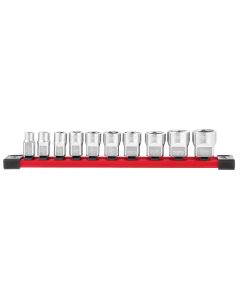 MLW48-22-9403 image(1) - Milwaukee Tool 10pc 3/8" SAE Sockets with FOUR FLAT Sides