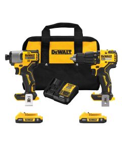 DWTDCK228D2 image(0) - DEWALT 20V MAX* Brushless Compact Cordless Hammer Drill and 1/4-in Impact Driver Kit