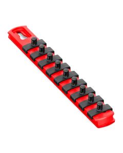 ERN8410 image(1) - Ernst Mfg. 8&rdquo; Socket Organizer and 9 Socket Clips - Red - 1/4&rdquo;