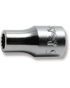 KKN2405M-5 image(0) - Ko-ken USA 2405M-5 1/4 Square Drive Socket 5 mm 12 Point Length 22 mm