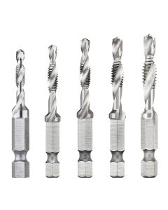 DWTDWADTQTR5SET image(0) - DEWALT Drill Tap Set, Impact Ready, 1/4-Inch, 5-Piece