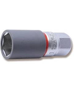 KKN4300PMZ-65-19 image(0) - Ko-ken USA 4300PMZ.65-19 1/2 Square Drive Wheel Nut Socket 19 mm Extra Thin Walled Length 65 mm Color coded Protector