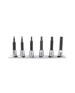 KKNRS2010M-6-L50 image(0) - Ko-ken USA RS2010M/6-L50 6 piece 1/4" Sq. Drive 50mm Hex Bit Socket Set 2-6mm