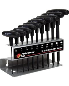 WLMW80276 image(0) - Wilmar Corp. / Performance Tool 10 Piece T-Handle Star Driver Set