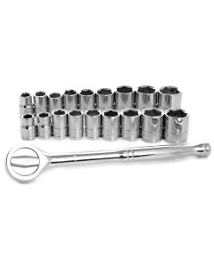 WLMW38301 image(0) - Wilmar Corp. / Performance Tool 19 Piece 3/8" Drive Socket Set