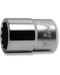 KKN4405M-19 image(0) - Ko-ken USA 4405M-19 1/2 Square Drive Socket 19 mm 12 Point Length 38 mm