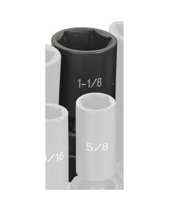 GRE2036UD image(1) - Grey Pneumatic 1/2" Drive x 1-1/8" Deep Universal Socket 6 Point - Black